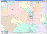 Janesville-Beloit Metro Area Wall Map Color Cast Style